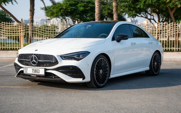 White Mercedes CLA200, 2026